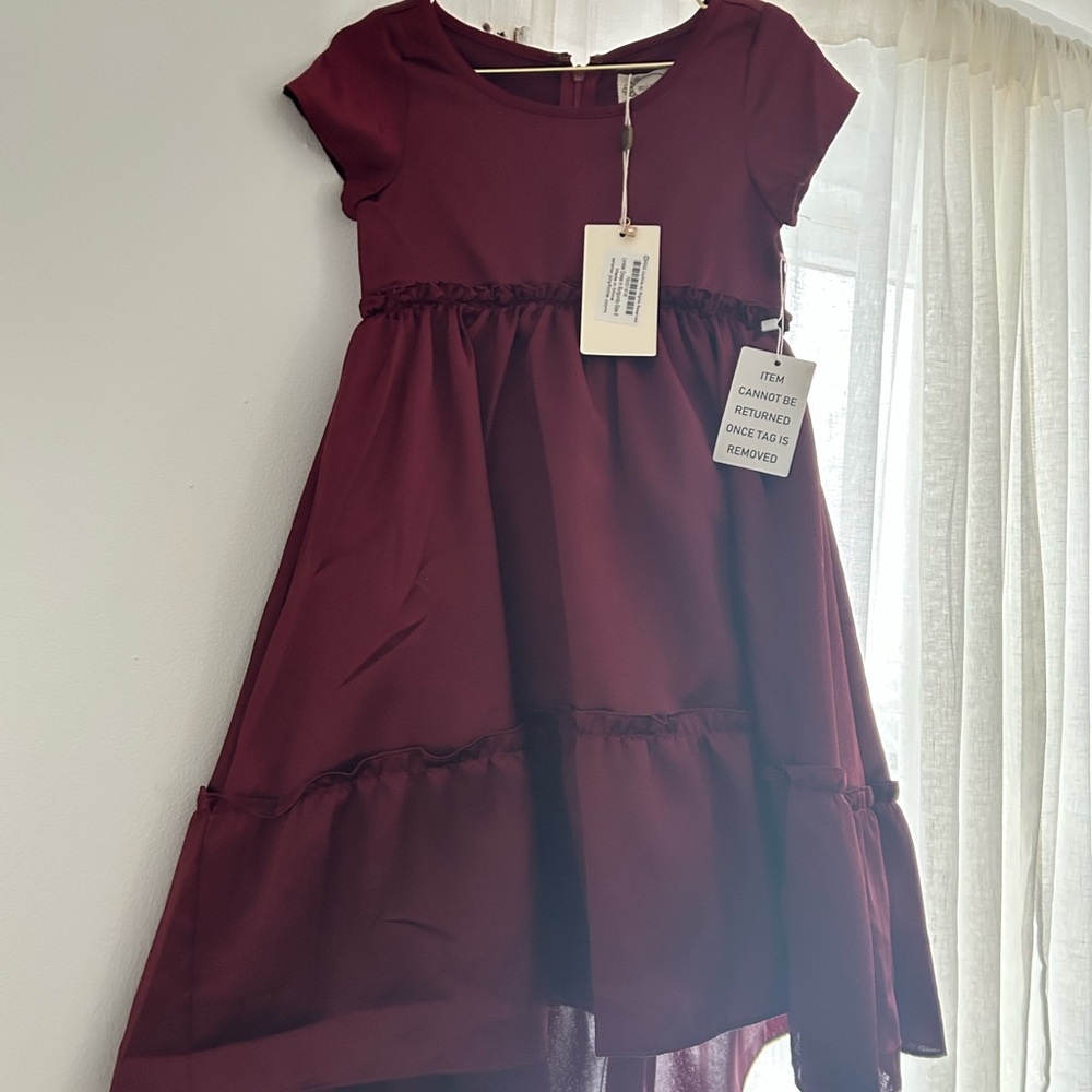 Joyfolie Burgundy Formal Kids Dress